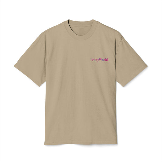 Fruity World Embroidered Tee — Minimal Logo T-Shirt