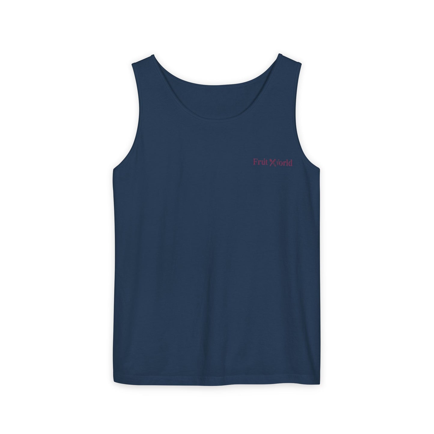 Fruit World Minimal Logo Tank Top — Casual Summer Graphic Tank