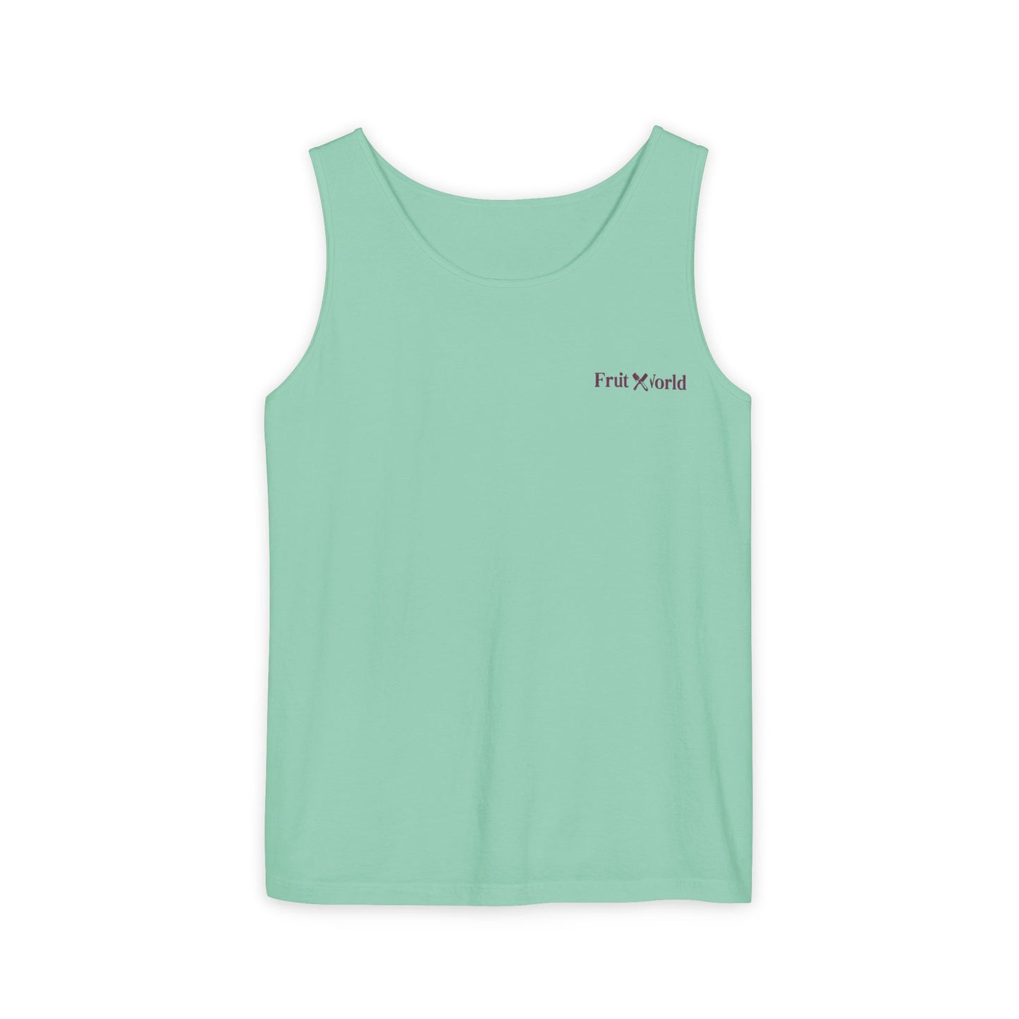 Fruit World Minimal Logo Tank Top — Casual Summer Graphic Tank