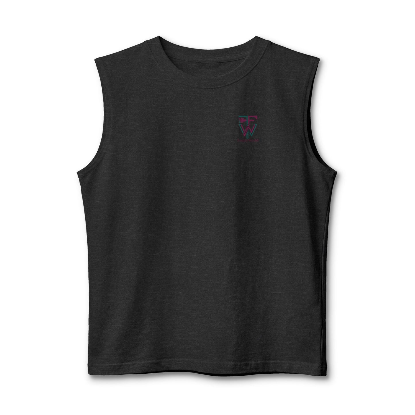Muscle Tank — Minimal Cross Logo Chest Print
