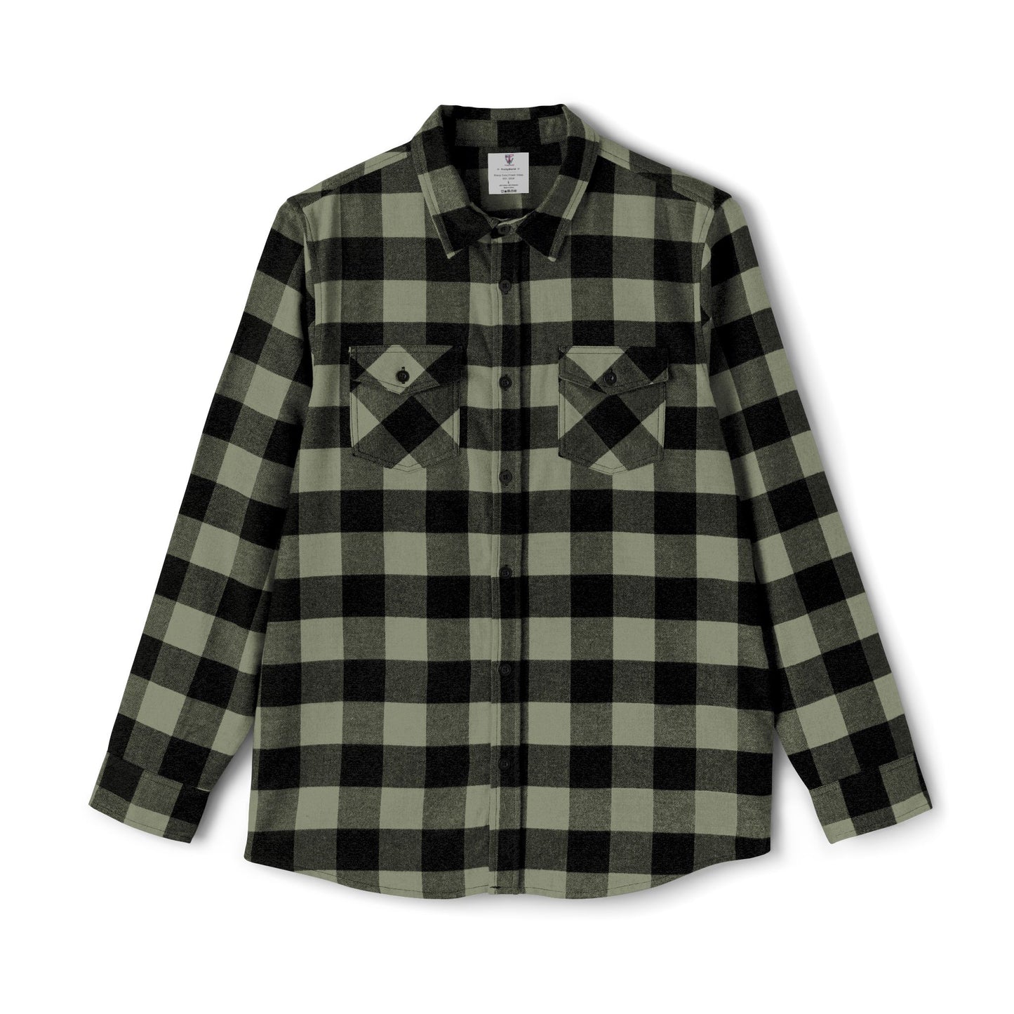 Green Black Buffalo Plaid Flannel Shirt