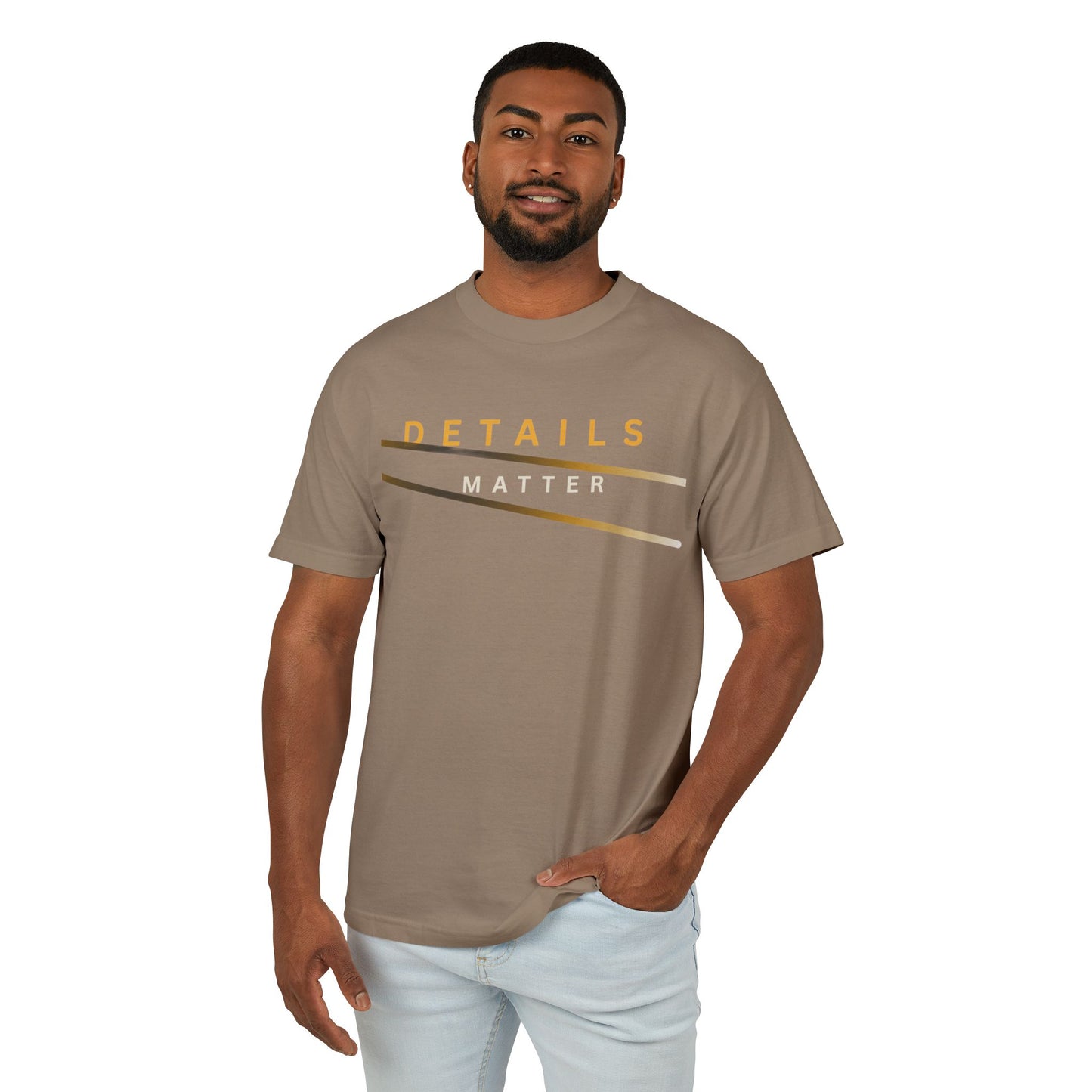 Details Matter Tee — Minimalist Gold Accent Cotton T-Shirt