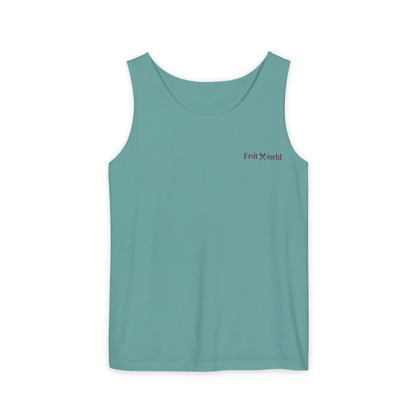 Fruit World Minimal Logo Tank Top — Casual Summer Graphic Tank