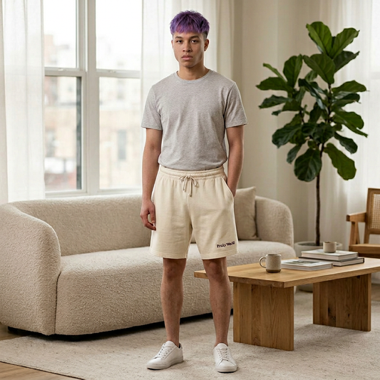 Fleece Sweat Shorts with 'FruityWorld' Logo
