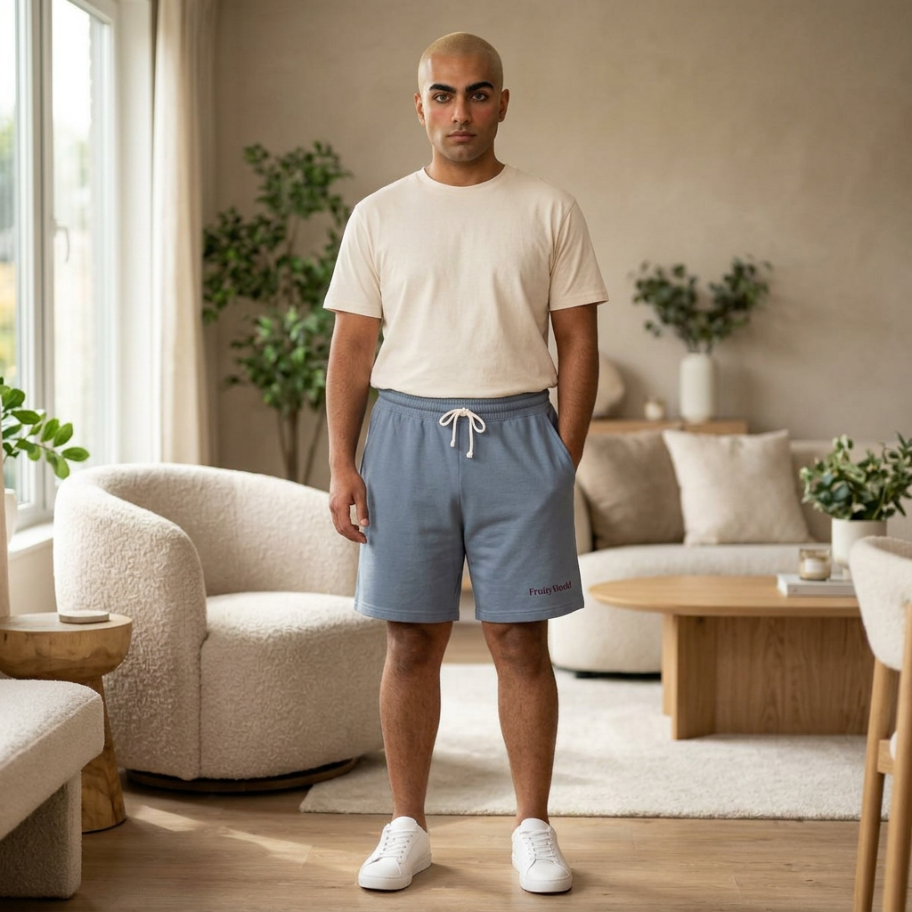 Fleece Sweat Shorts with 'FruityWorld' Logo