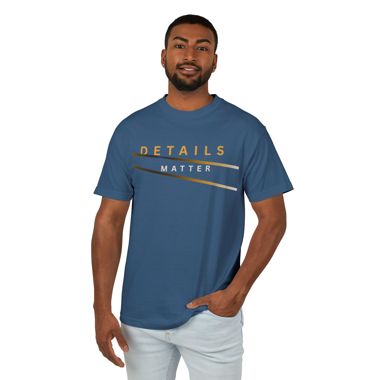 Details Matter Tee — Minimalist Gold Accent Cotton T-Shirt