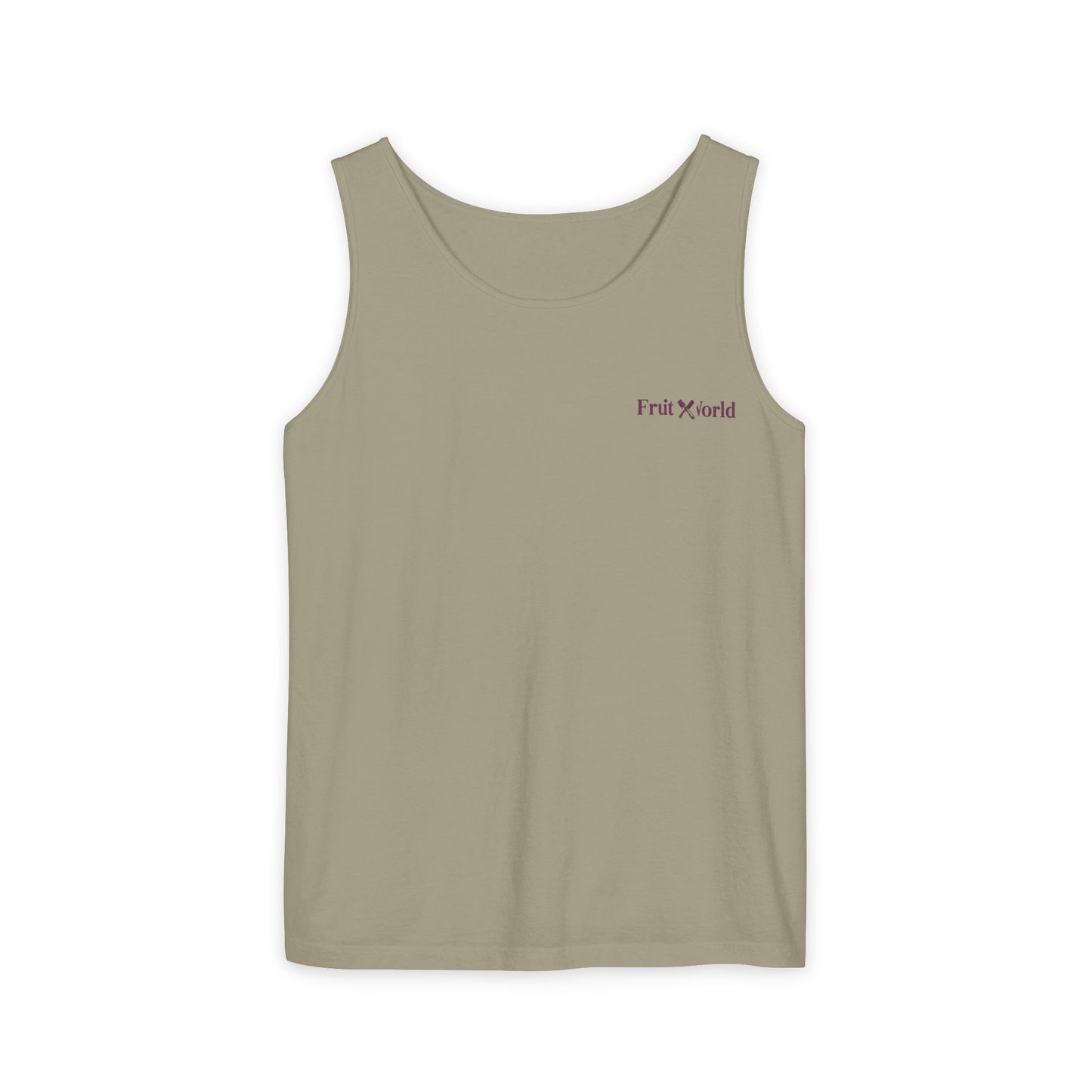Fruit World Minimal Logo Tank Top — Casual Summer Graphic Tank