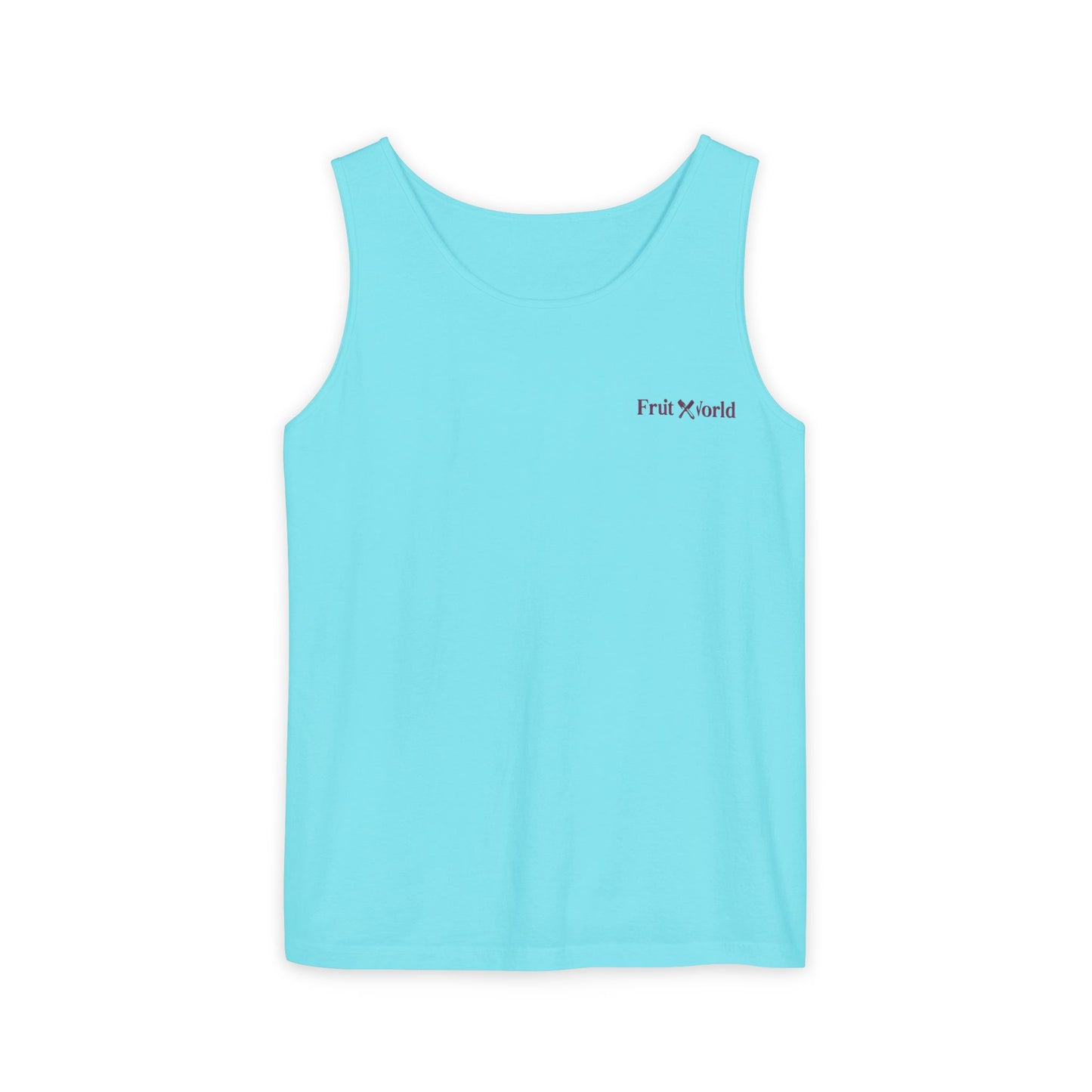 Fruit World Minimal Logo Tank Top — Casual Summer Graphic Tank