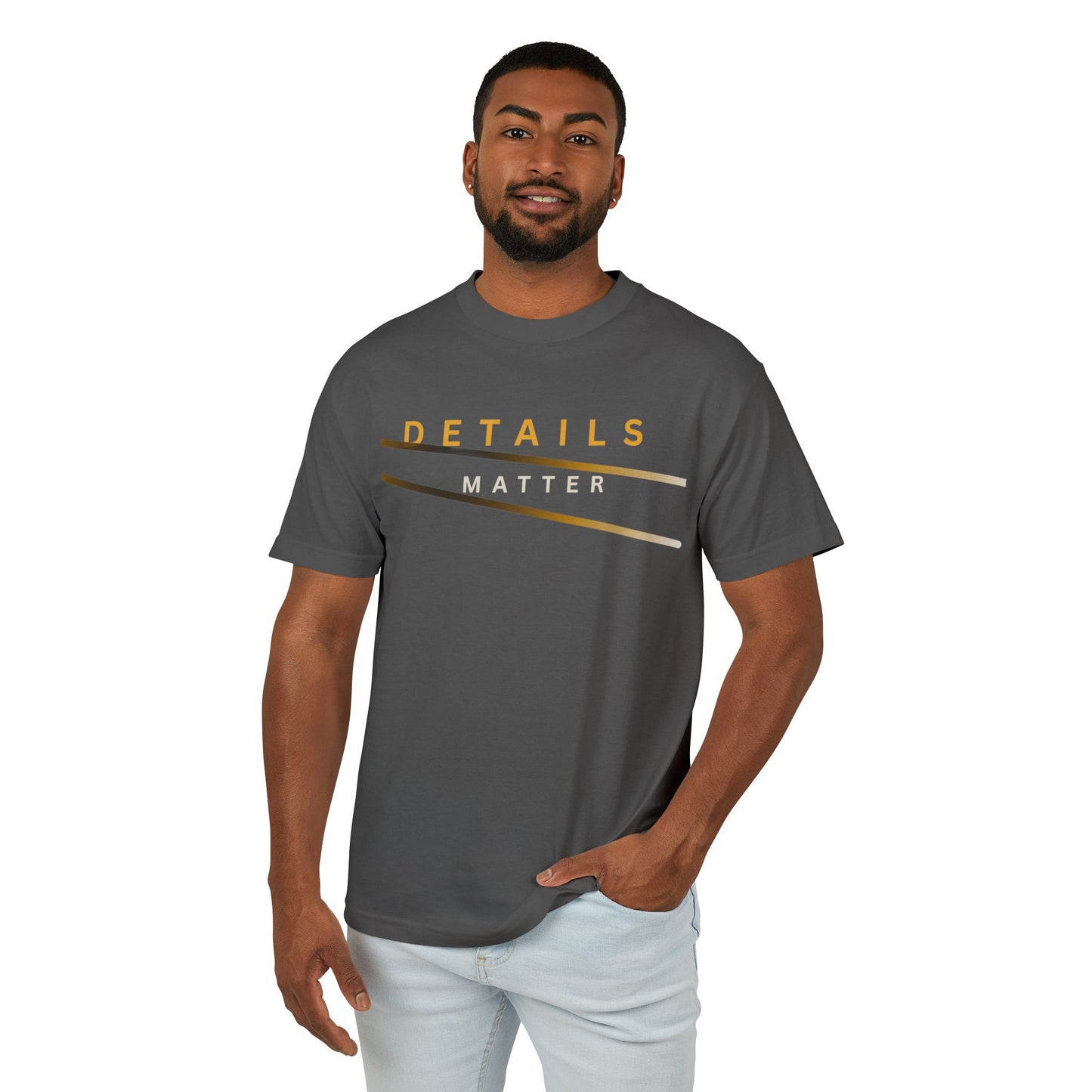 Details Matter Tee — Minimalist Gold Accent Cotton T-Shirt