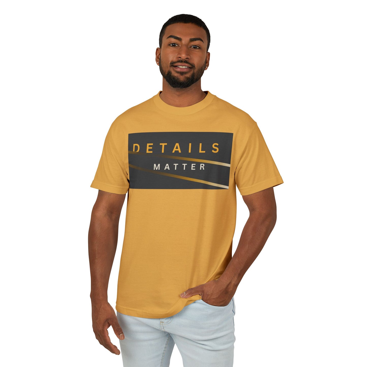 Details Matter Tee — Minimalist Gold Accent Cotton T-Shirt