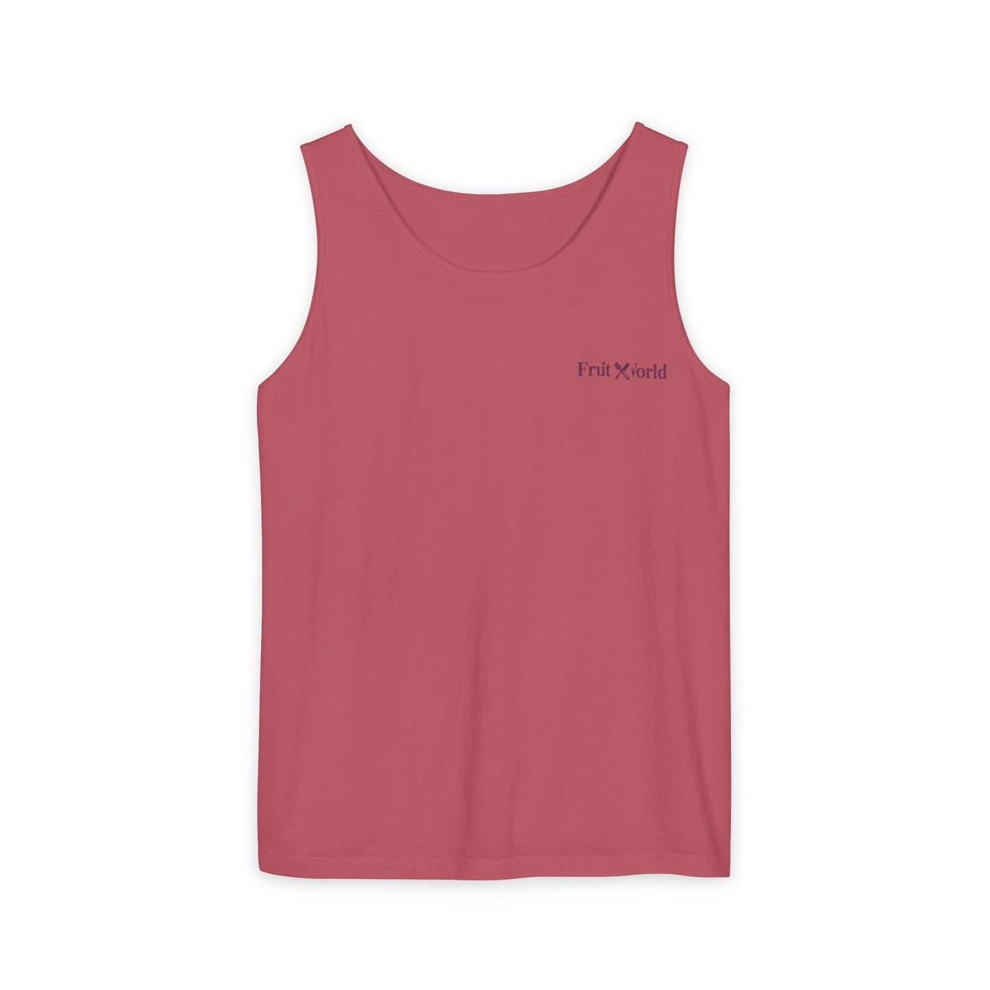 Fruit World Minimal Logo Tank Top — Casual Summer Graphic Tank