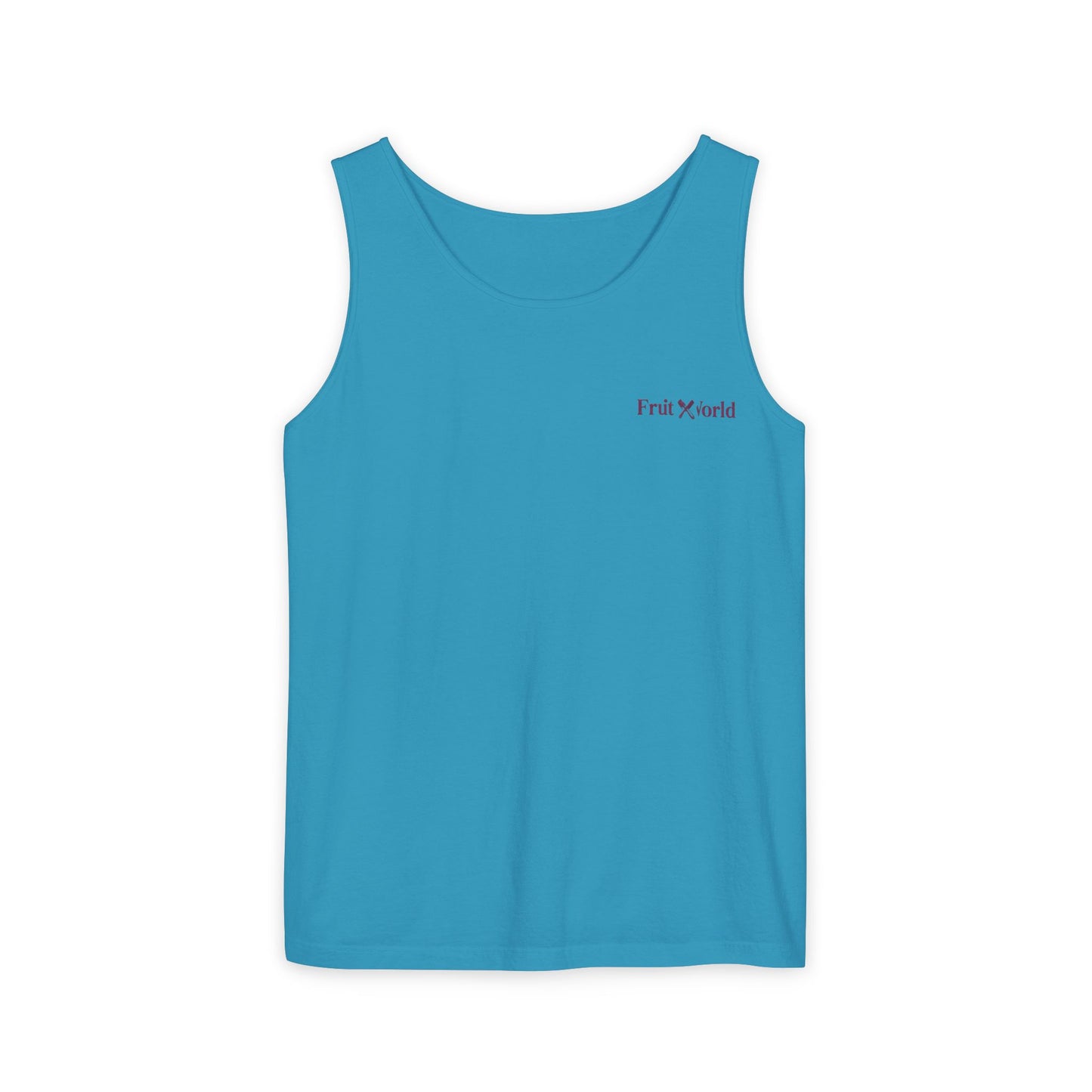 Fruit World Minimal Logo Tank Top — Casual Summer Graphic Tank