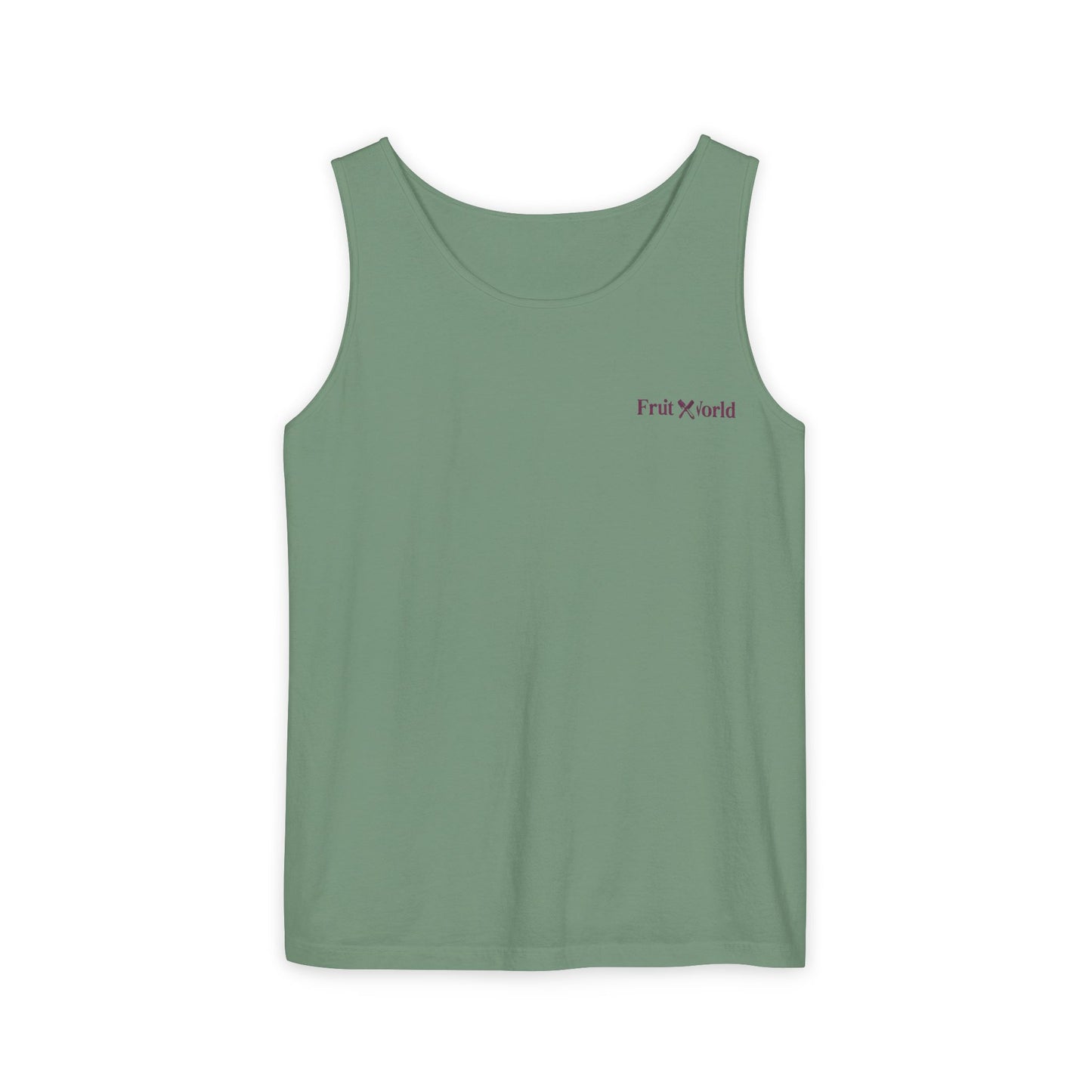 Fruit World Minimal Logo Tank Top — Casual Summer Graphic Tank