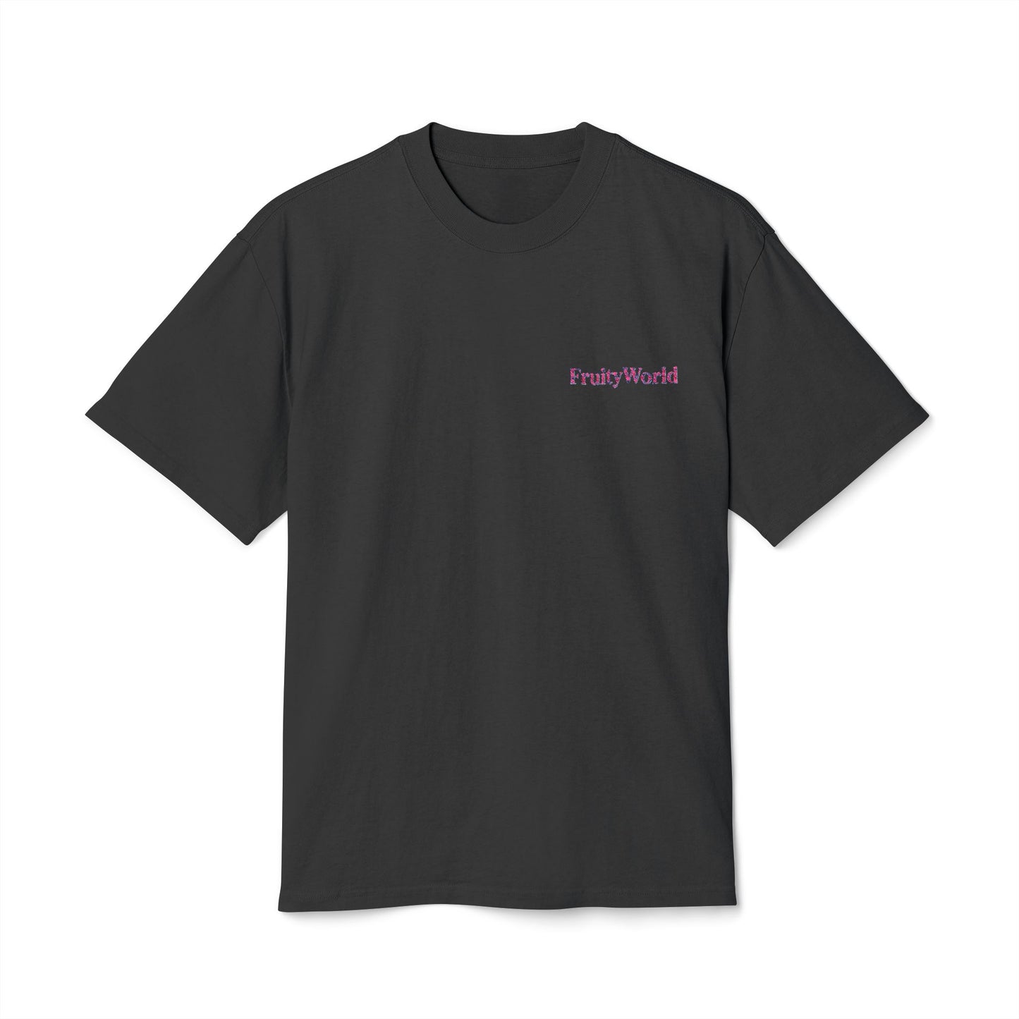 Fruity World Embroidered Tee — Minimal Logo T-Shirt