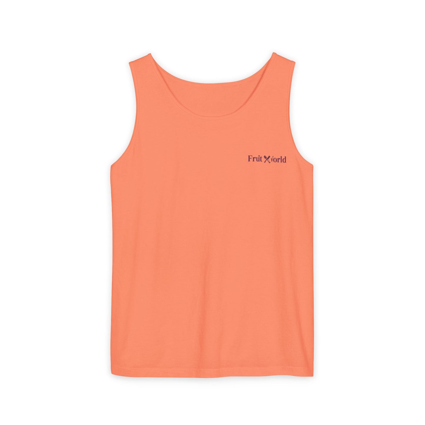 Fruit World Minimal Logo Tank Top — Casual Summer Graphic Tank