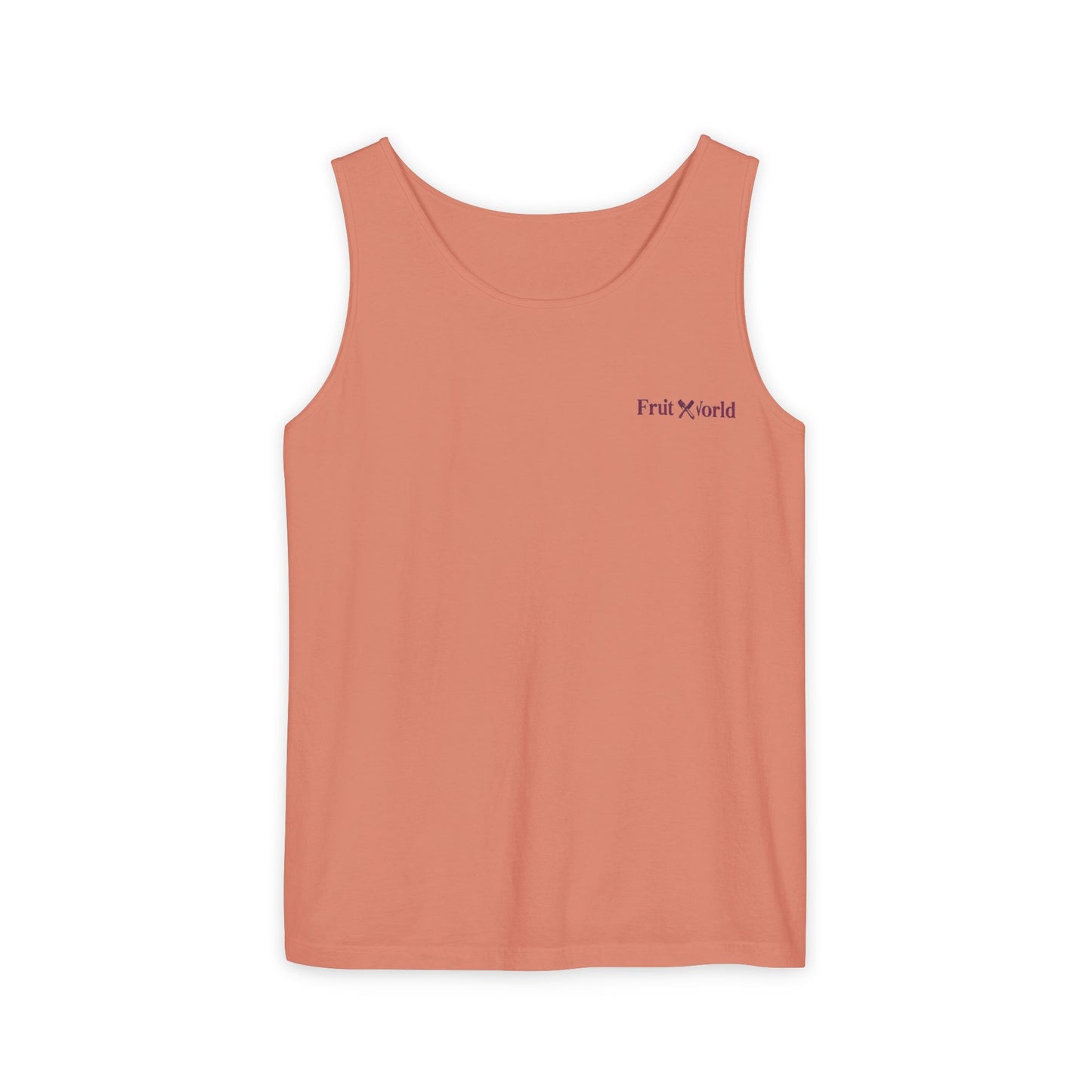 Fruit World Minimal Logo Tank Top — Casual Summer Graphic Tank